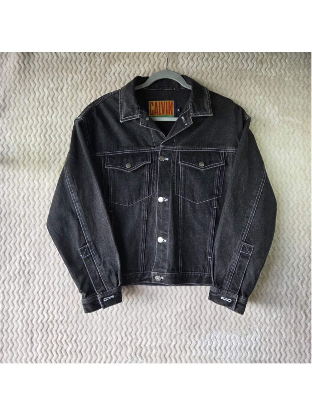 Vintage 90s Calvin Klein Woman’s Medium Light Wash Denim Jean Jacket Trucker